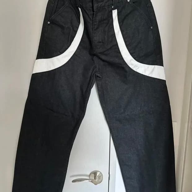 와이드 데님 온 더 스트릿 블랙(화이트)