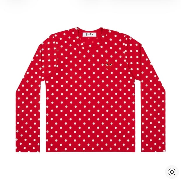 (W) 플레이 꼼데가르송 폴카 닷 티셔츠 레드 화이트