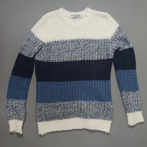 [L] 센트바이런던 스트라이프 컬러 블럭 니트 스웨터