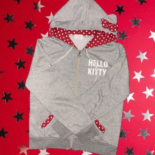 빈티지 헬로키티 네코미미 후드집업