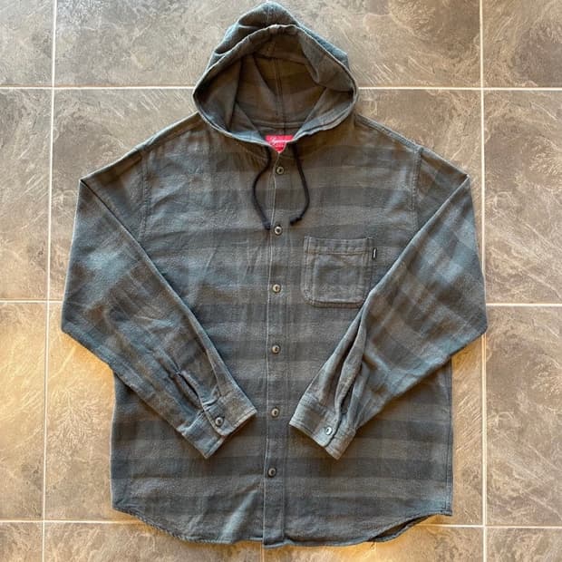 2017FW 슈프림 후드 체크 셔츠