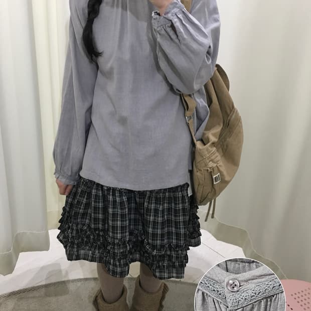 mute sky button blouse