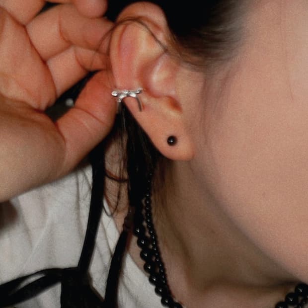 925 silver 리본 이어커프