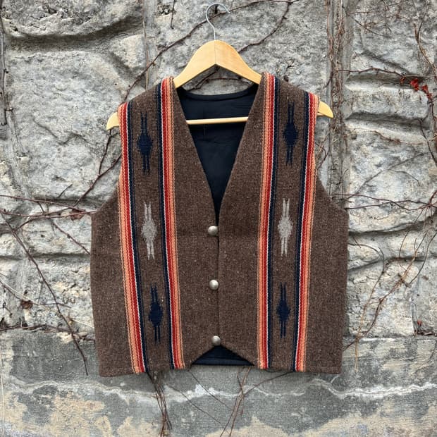 센티넬라 나바호 문양 아트피스 오르테가 치마요 핸드 베스트 조끼