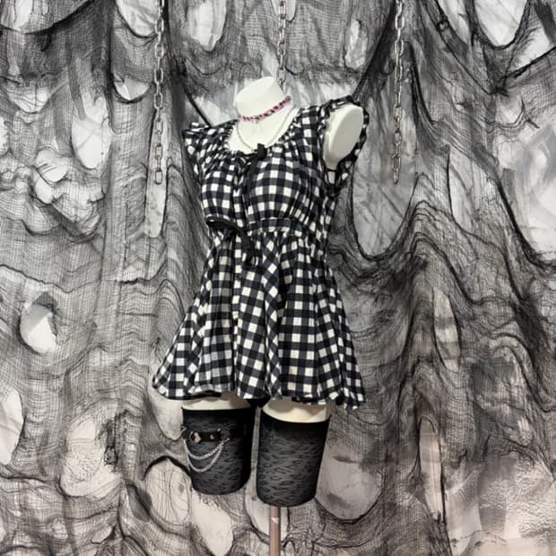 evelyn mori Romantic Gyaru check Blouse