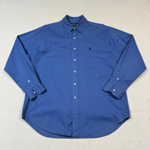 L) 폴로 랄프로렌 클래식 솔리드 셔츠 블루 블레이크핏