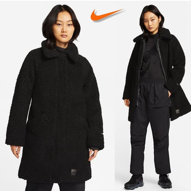 NIKE 22FW 나이키 세르파 후리스 롱 자켓 / 여 85 블랙