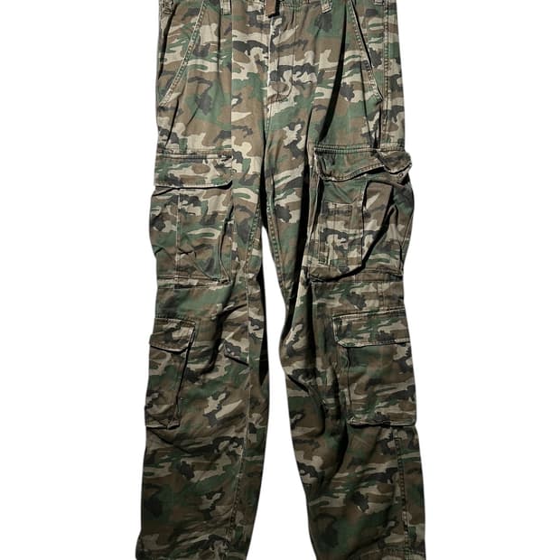 rcc986 카모 카고 와이드 팬츠