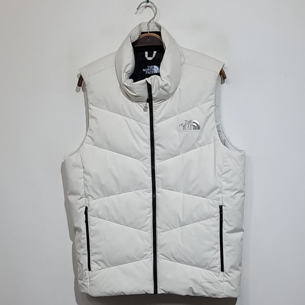 (M) 노스페이스 거위털 패딩조끼 화이트 구스다운 베스트 