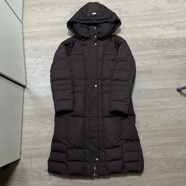 크로커다일 레이디 여성 덕다운 후드 롱패딩 점퍼 [브라운] XL/105