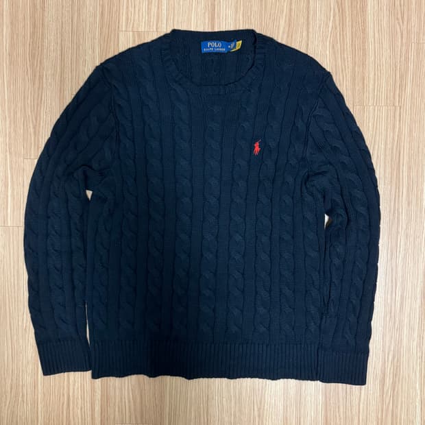 [남성 M] 폴로 랄프로렌 케이블 니트 네이비