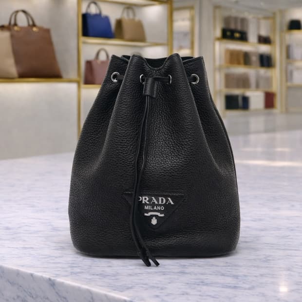 [A급] 프라다 카프스킨 버킷백 블랙 판매합니다!!!