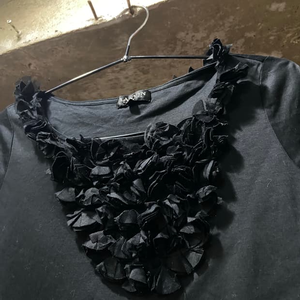 90s LANVIN 랑방 플라워 패턴 포인트 라운드