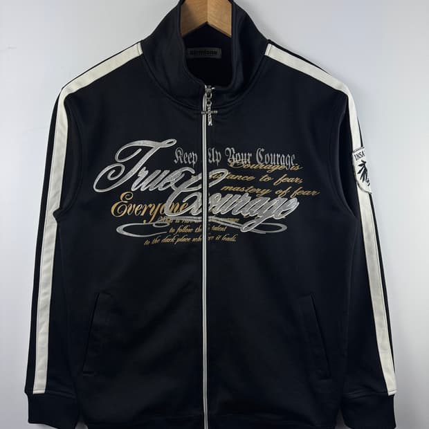 JPN Y2K 레터링 프린팅 트랙탑져지1713