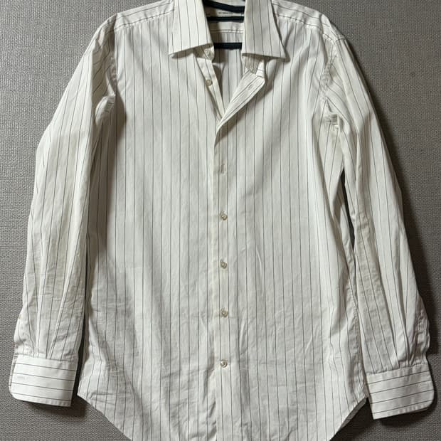 허즈밴드 파리스 화이트 스트라이프 셔츠