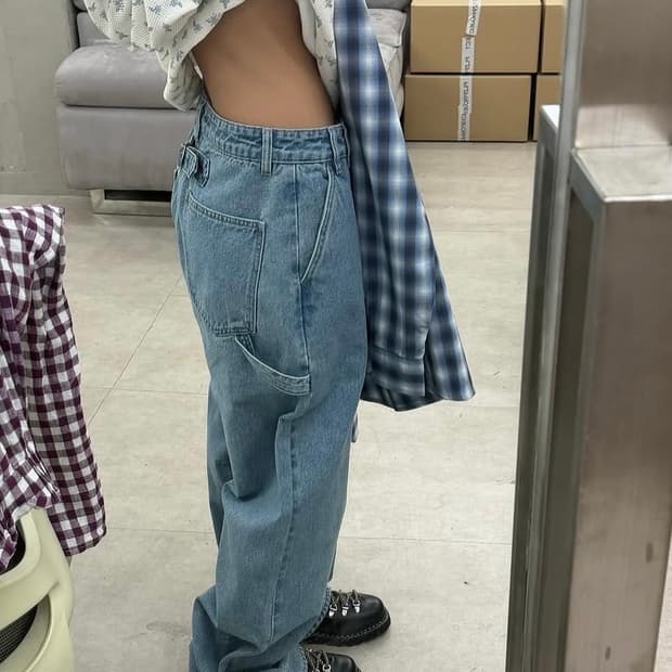 플리즈프로젝트 CINCH-BACK DENIM PANTS, LIGHT BL