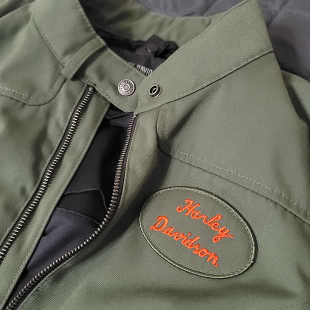 여성 할리데이비슨 카키색 자켓 L 야상 라이딩 라이더 바이크 바이커