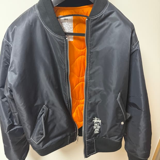 스투시 MA-1 봄버 자켓 블랙 XXL