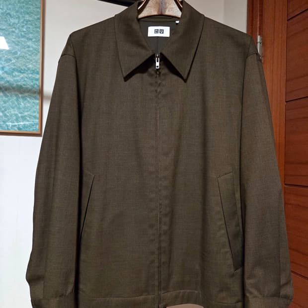 (L)유니클로 U 브라운 블루종 자켓