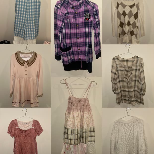 빈티지 옷 벼룩 할인 여성 원피스 모음 모리 버버리 체크 하이틴 니트