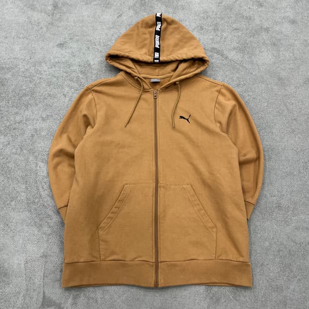 L 푸마 로고 후드집업 브라운