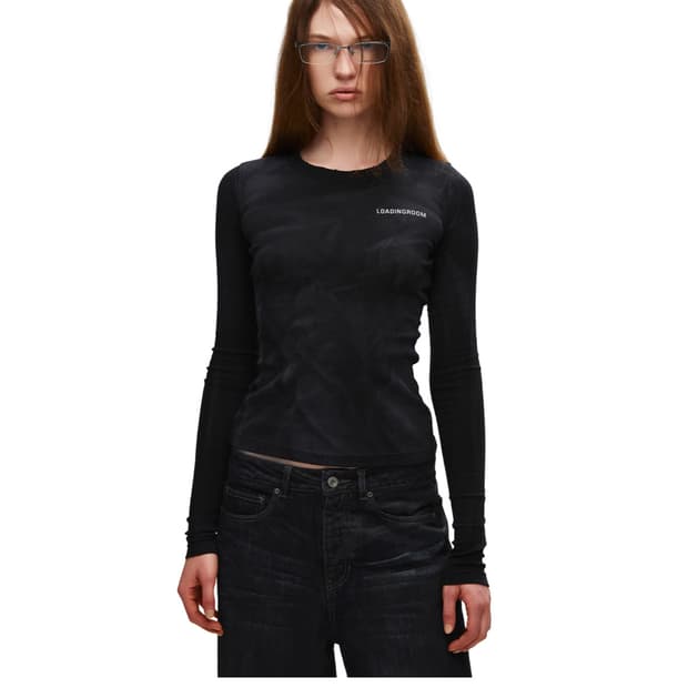 로딩룸 long sleeve tee washed black