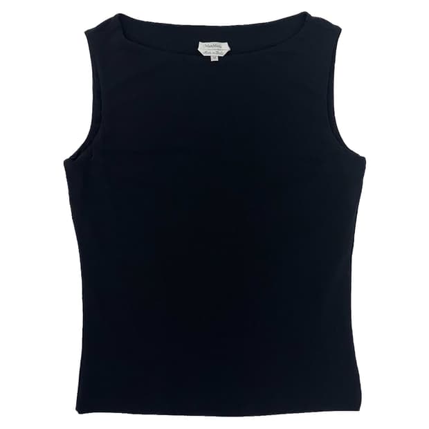 MaxMara Boat neck Sleeveless Black Top