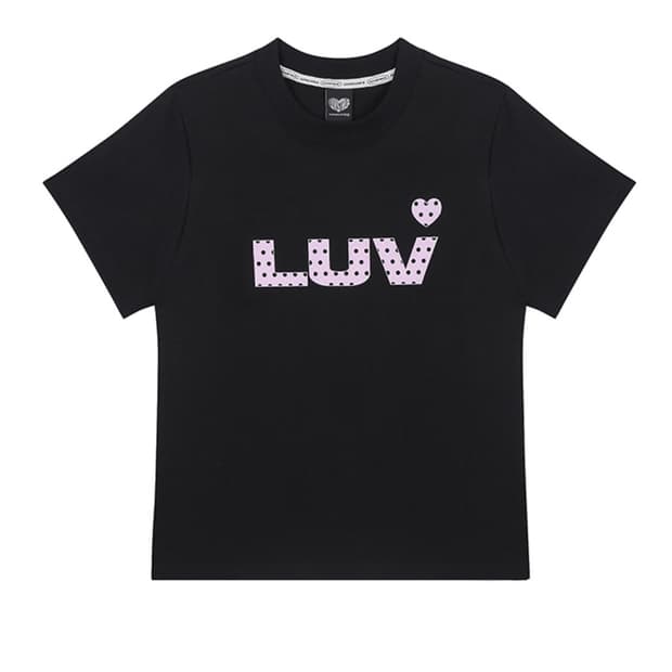 도트 핑크 로고 티 SY LUV DOT TEE(BLACK)