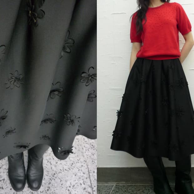 flower plush skirt