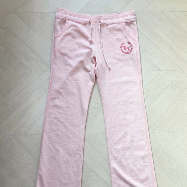 Pink Mélange Stitch Detail  Long  Pants