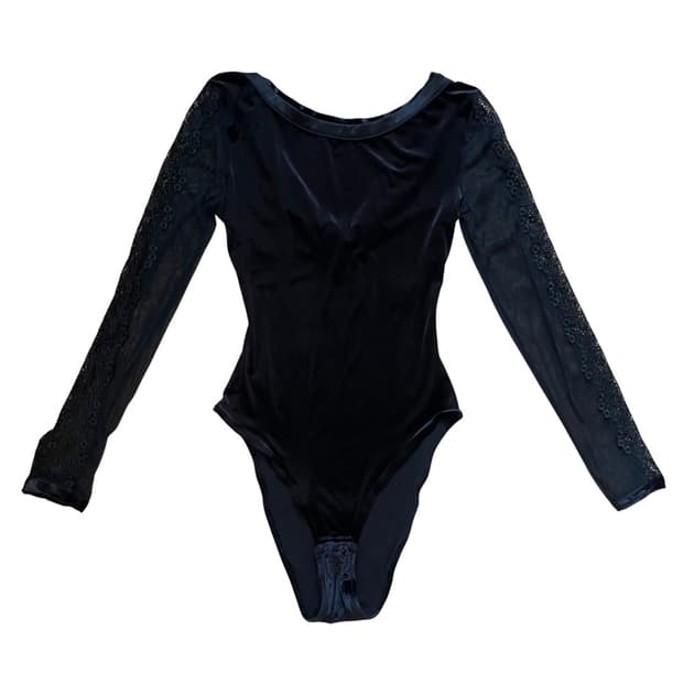 LA PERLA Velvet Open Back Bodysuit M