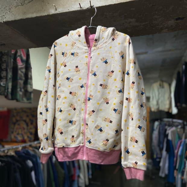 90s Hysteric Glamour 히스테릭 글래머 양면 와플 후드집업