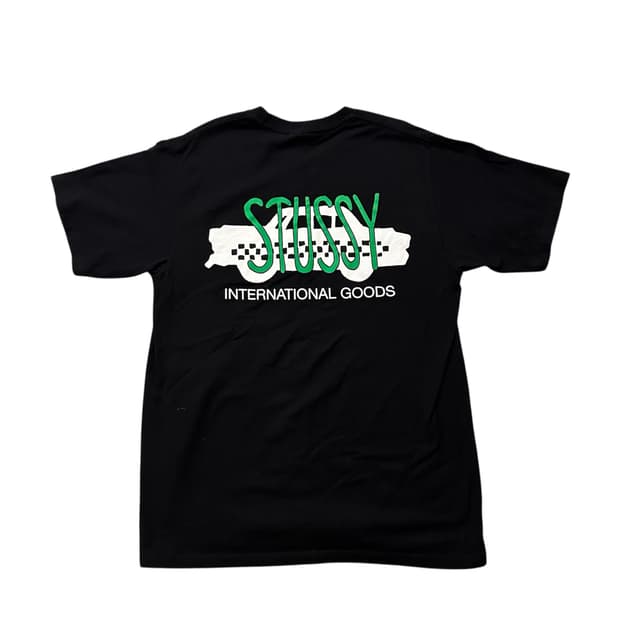 스투시 택시 캡 그래픽 티셔츠 블랙