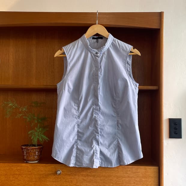 Jil Sander Stand Collar Sleeveless Shirt