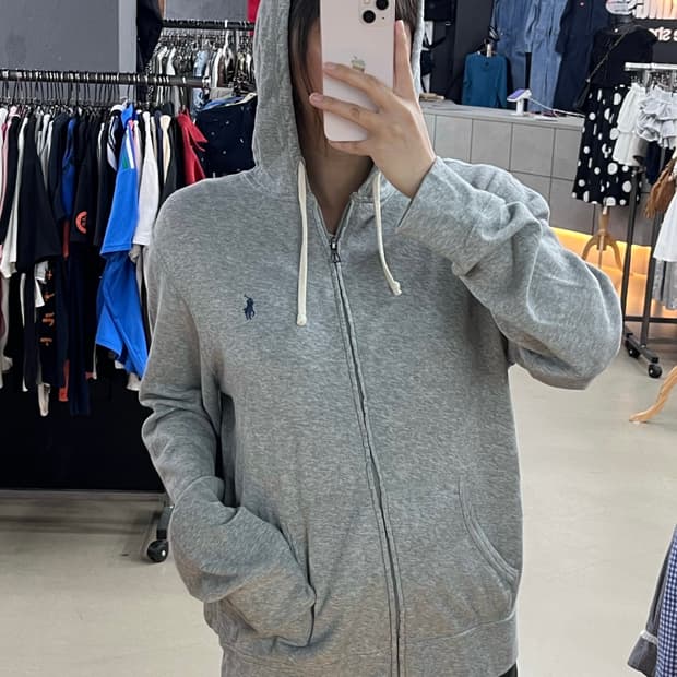 폴로 그레이 후드집엊