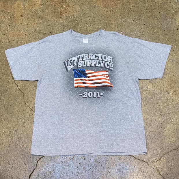 미국 빈티지 길단 트랙터 서플라이 성조기 포인트 반팔티