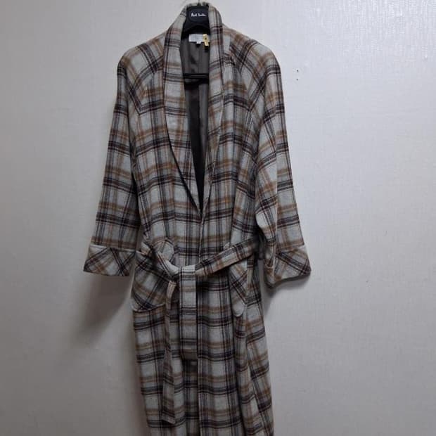 일본수입 빈티지 홈웨어 모직체크 나이트롱가운 남여100까지프리
모70 나