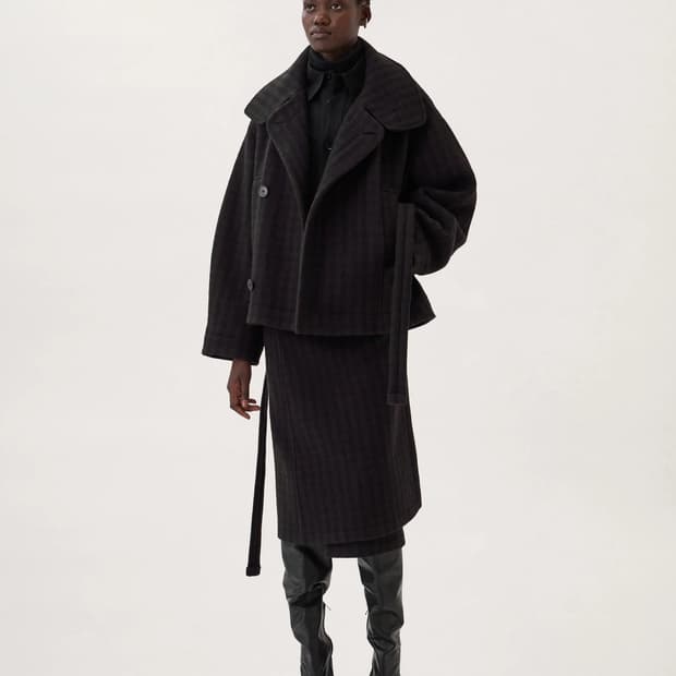 Lemaire check belted coat 판매합니다.