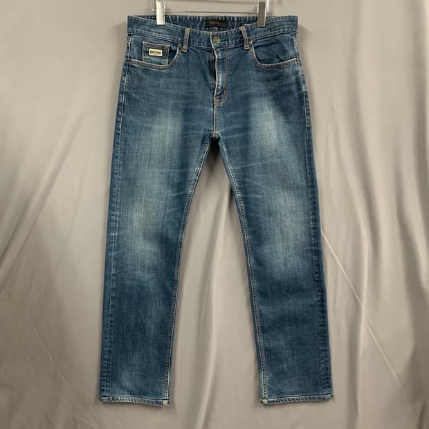 34인치 EVISU 에비수 스트레이트핏 워싱 스판 데님 청바지