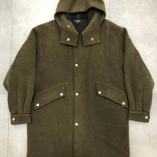 아페쎄 apc 울100 프랑스 밀리터리 후드 코트 S