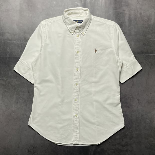 RALPH LAUREN 랄프로렌 화이트 옥스포드 반팔셔츠 A1331