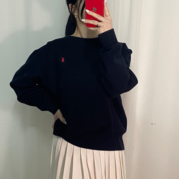 폴로 와플 포니 니트