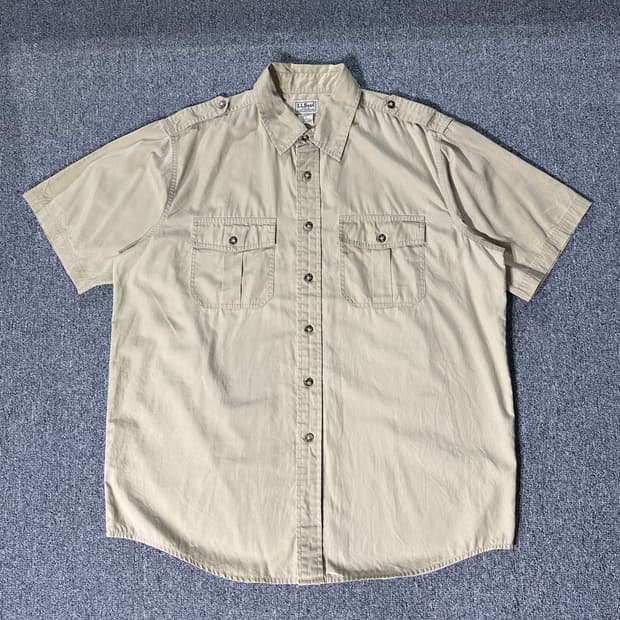 L.L.BEAN. 엘엘빈 하프셔츠 베이지(L/old-7587)