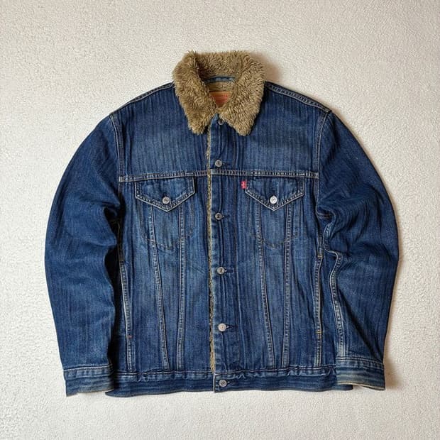 리바이스 00's 양털 워시드 데님 트러커 자켓 PN7931