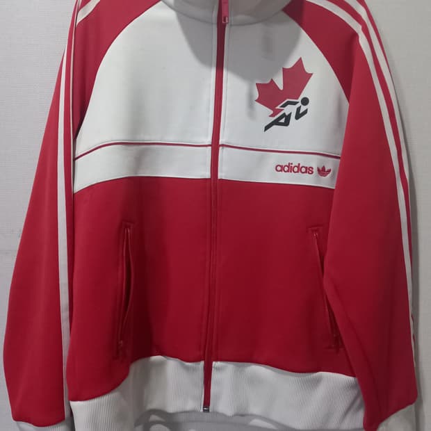 아디다스 캐나다 빨흰 트랙탑 저지 져지집업 105/XL