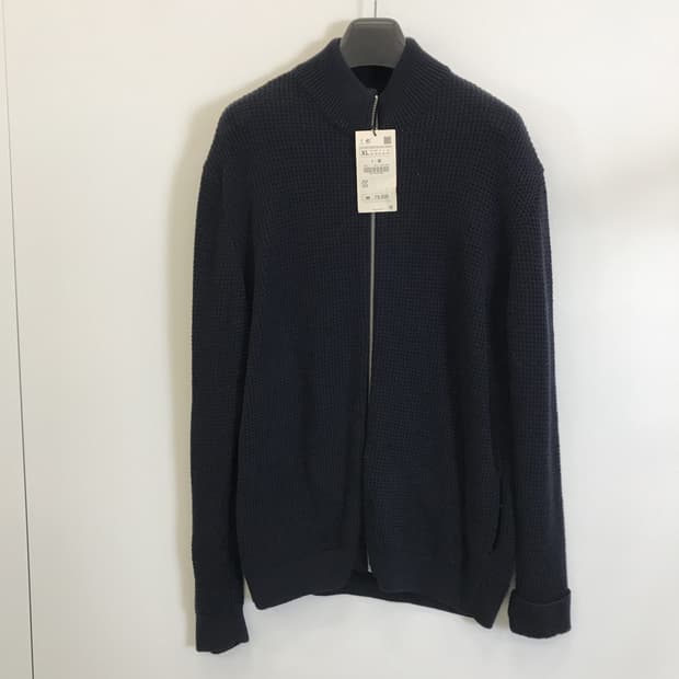 자라 투웨이 니트집업 네이비 새상품 [XL]