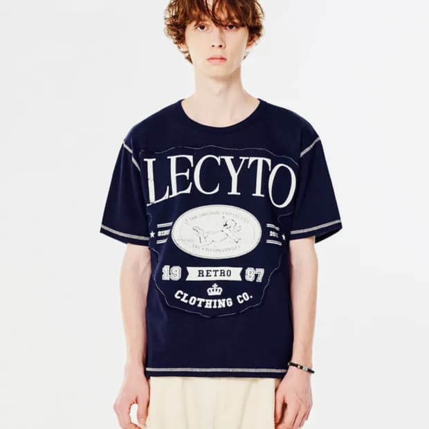 레씨토 LECYTO 네이비 반팔 티셔츠