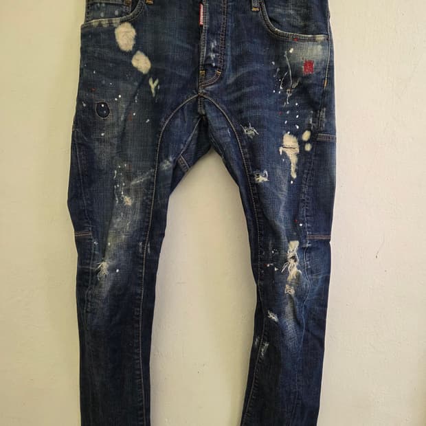 디스퀘어드2 남성 페인팅 청바지 