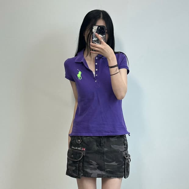 폴로 랄프로렌 빅포니 퍼플 피케 반팔 카라 티셔츠