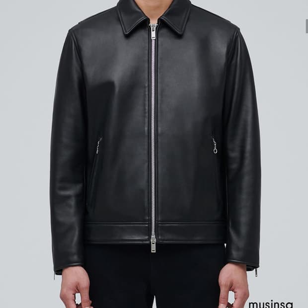 무신사스탠다드 램스킨 싱글 라이더자켓 블랙 M